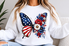 American Flag Butterfly PNG Product Image 3