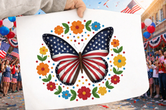 American Flag Butterfly PNG 4th Of July Product Image 2
