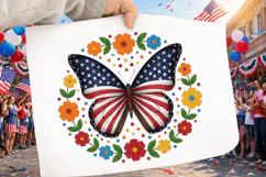 American Flag Butterfly PNG 4th Of July Product Image 2