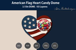 American Flag Heart Candy Dome SVG Product Image 2