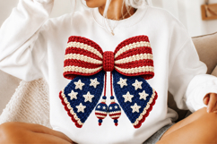 American Flag Coquette Bow PNG Product Image 2