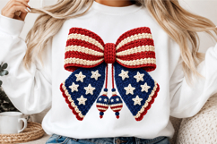 American Flag Coquette Bow PNG Product Image 3