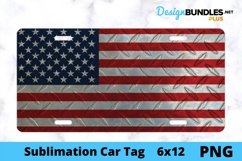 Sublimation Car Tag - Car Tag PNG - American Flag Product Image 1