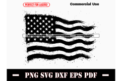 American Flag Waving Street Art Style SVG PNG DXF EPS PDF Product Image 1
