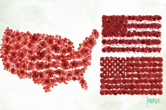 American Flag Flowers Clipart Product Image 1