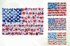 American Flag Flowers Clipart Product Image 1