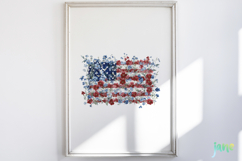 American Flag Flowers Clipart Product Image 2