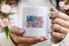 American Flag Flowers Clipart Product Image 4