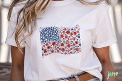 American Flag Flowers Clipart Product Image 5