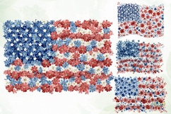 American Flag Flowers Clipart Product Image 1