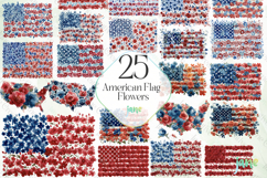 American Flag Flowers Clipart Product Image 1