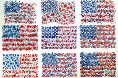 American Flag Flowers Clipart Product Image 8