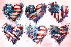 American Flag Flowers Watercolor Sublimation Product Image 2