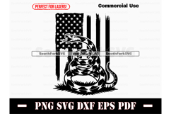 American Flag Gadsden Snake Design SVG PNG DXF EPS PDF Product Image 1