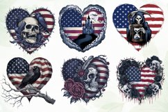American Flag Gothic Heart Sublimation Product Image 4