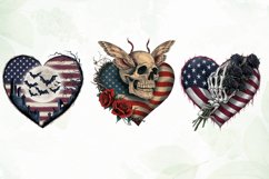 American Flag Gothic Heart Sublimation Product Image 2