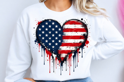 American Flag Heart Sublimation PNG Product Image 1