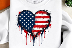 American Flag Heart Sublimation PNG Product Image 2