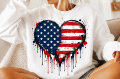 American Flag Heart Sublimation PNG Product Image 3