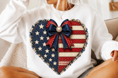 American Flag Heart Sublimation PNG 1 Product Image 3