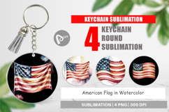 Keychain Watercolor American Flag Product Image 1