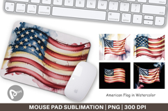 Mouse Pad Watercolor American Flag Product Image 1