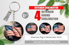 Keychain Watercolor American Flag Product Image 1