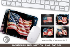 Mouse Pad Watercolor American Flag Product Image 1