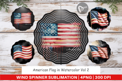 Wind Spinner Watercolor American Flag Product Image 1