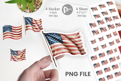 Watercolor American Flag Sticker Product Image 1