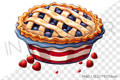Whole Round Lattice Crust American Flag Pie PNG Clipart Product Image 1