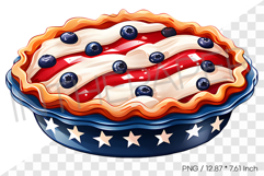 Whole Round Star Crust American Flag Pie PNG Clipart Cartoon Product Image 1