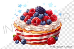 Whole Round High Cream American Flag Pie PNG Clipart Cartoon Product Image 1