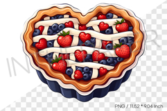 Heart Shaped Lattice American Flag Pie PNG Clipart Cartoon Product Image 1