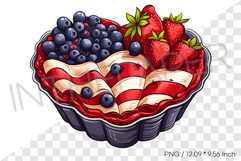 Heart Shaped Cream American Flag Pie PNG Clipart Cartoon Product Image 1