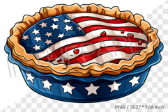 Whole Round American Flag Star Pie PNG Clipart Cartoon Product Image 1