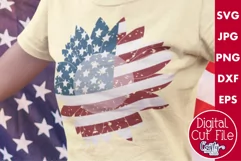 Grunge American Flag Sunflower Svg Cut File Product Image 1