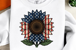 American Flag Sunflower PNG Patriotic USA Design Product Image 1