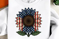 American Flag Sunflower PNG Patriotic USA Design Product Image 1