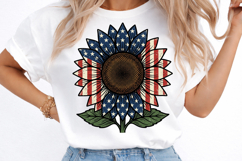 American Flag Sunflower PNG Patriotic USA Design Product Image 3