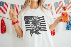 American Flag With Sunflower SVG, 4th Of July SVG Design Product Image 3