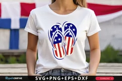 American Flip Flops SVG, 4th Of July SVG Design Product Image 1
