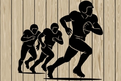 American football scene stencil silhouette SVG Product Image 1