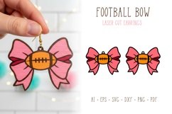 Football Bow Earrings Laser Cut Sports Coquettes Bow Earring Product Image 1