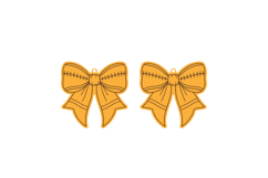 American Football Bow Earrings Laser Cut Template Product Image 2