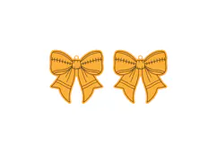 American Football Bow Earrings Laser Cut Template Product Image 2