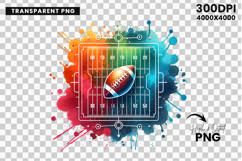 american football field, football splash png, watercolor gridiron, game day graphics, sports event art, football field art, vibrant football, colorful sports, football clipart, sports sublimation, splash art png, football watercolor, football field graphi
