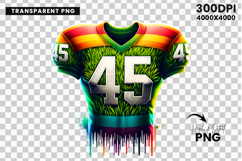 american football jersey, jersey 45 png, team spirit, fan gear, game day apparel, football splash, vibrant sports, colorful football, football clipart, sports sublimation, splash art png, football watercolor, football graphic, paint splash football, ink s