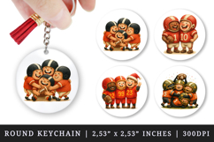 American football round keychain pintable sublimation design Product Image 1