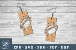 American Football Laser Cut Earrings SVG Product Image 1